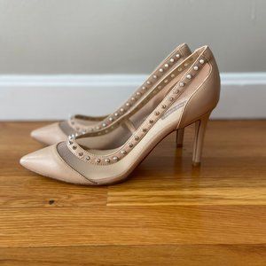 Nine West nude studded pumps - size 10 M
